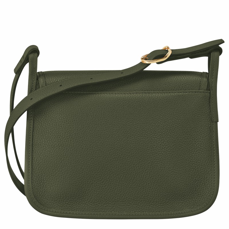 Longchamp Le FOULONNÉ M Crossbody bag - Leather Khaki | EPTW94360