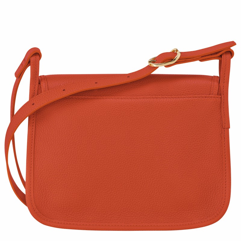 Longchamp Le FOULONNÉ M Crossbody bag - Leather Orange | AJCT53628