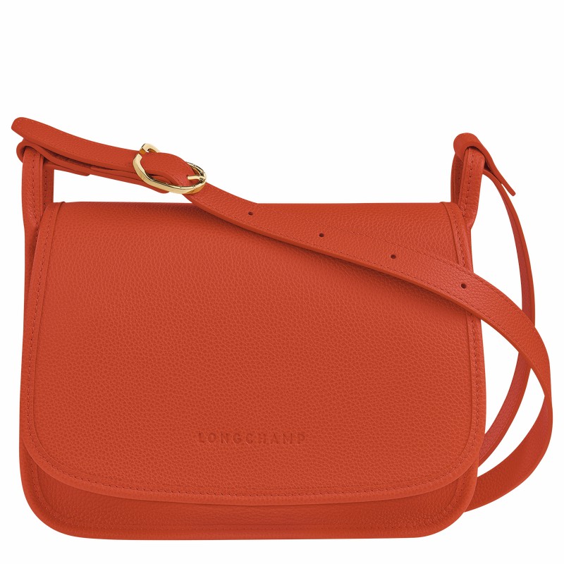 Longchamp Le FOULONNÉ M Crossbody bag - Leather Orange | AJCT53628