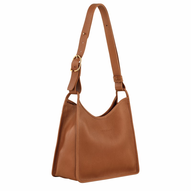 Longchamp Le FOULONNÉ M Hobo bag - Leather Caramel | BNHX34617