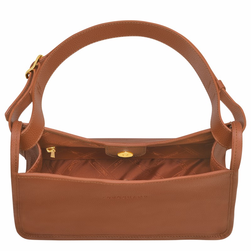 Longchamp Le FOULONNÉ M Hobo bag - Leather Caramel | BNHX34617