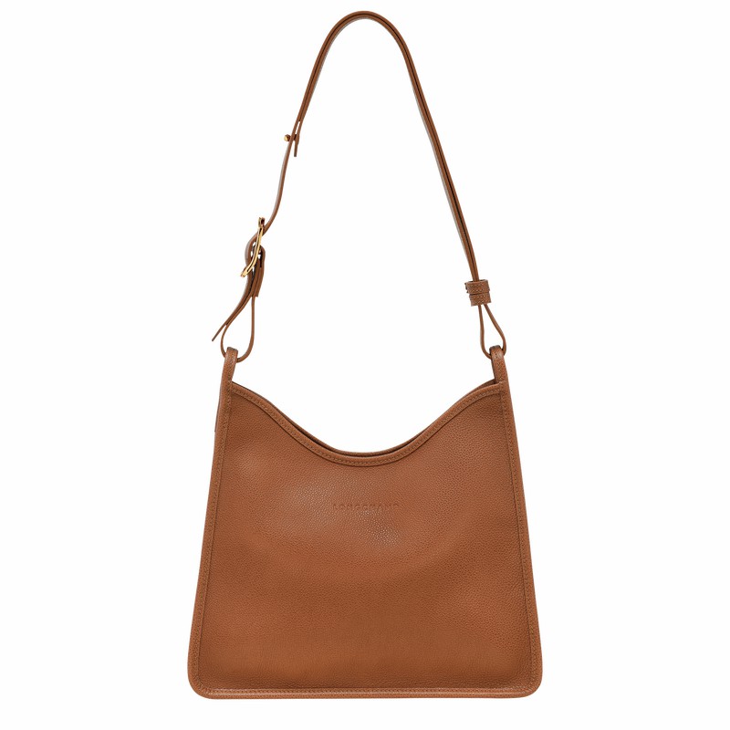 Longchamp Le FOULONNÉ M Hobo bag - Leather Caramel | BNHX34617