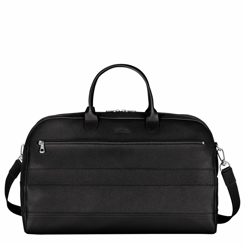 Longchamp Le FOULONNÉ M Travel bag - Leather Black | CEVW76328