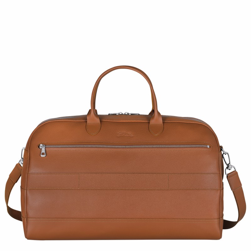 Longchamp Le FOULONNÉ M Travel bag - Leather Caramel | DWUS96247