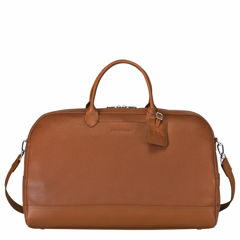 Longchamp Le FOULONNÉ M Travel bag - Leather Caramel | DWUS96247