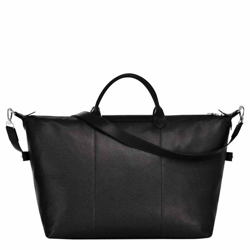 Longchamp Le FOULONNÉ M Travel bag - Leather Black | RWVA76402