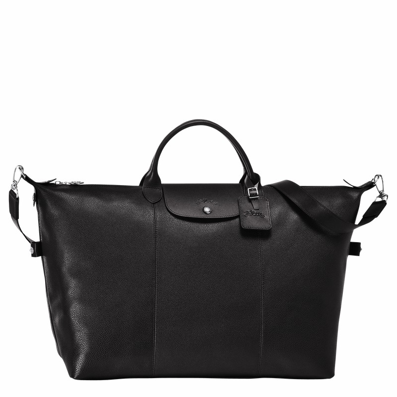 Longchamp Le FOULONNÉ M Travel bag - Leather Black | RWVA76402