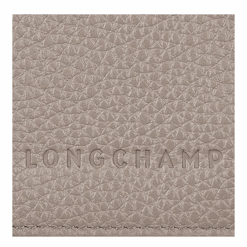 Longchamp Le FOULONNÉ Passport cover - Leather Grey | FDLZ70543