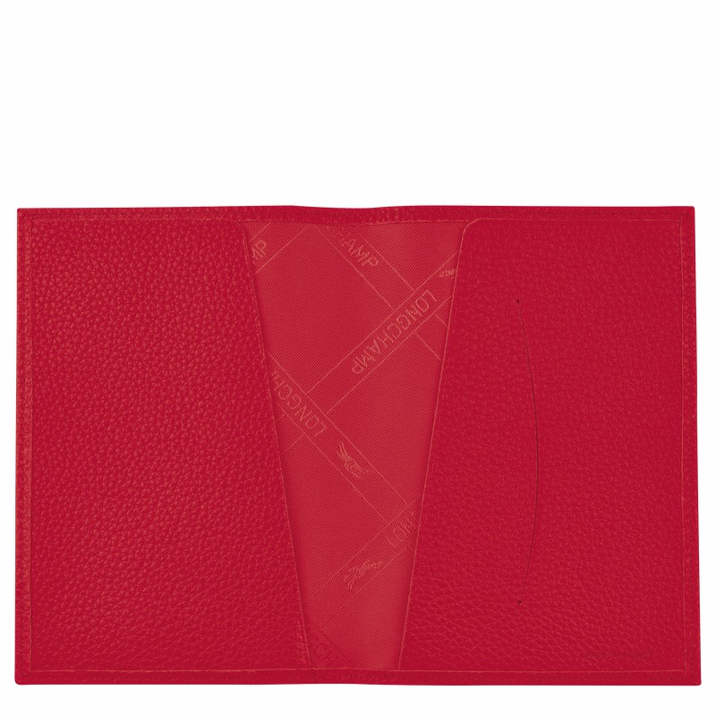 Longchamp Le FOULONNÉ Passport cover - Leather Red | WHKY26843