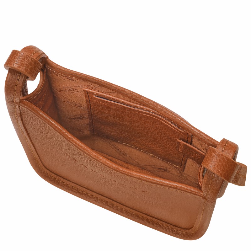 Longchamp Le FOULONNÉ Phone case - Leather Caramel | UTIG86704