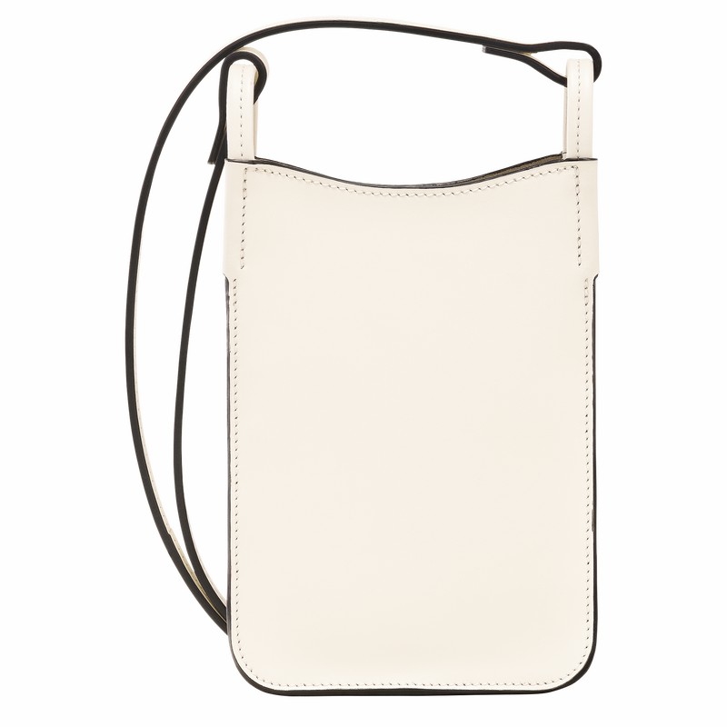 Longchamp Le FOULONNÉ Phone case - Leather White | GHAI96721