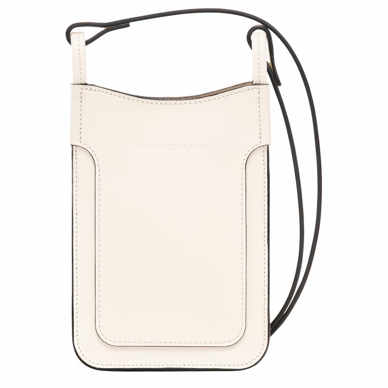 Longchamp Le FOULONNÉ Phone case - Leather White | GHAI96721