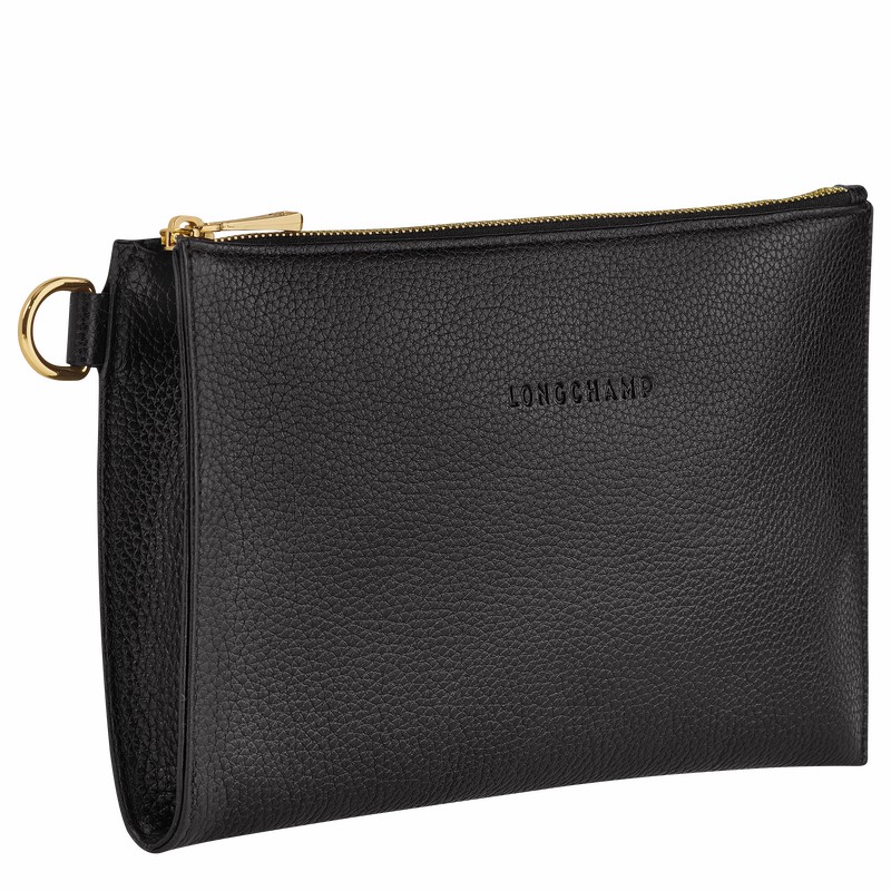 Longchamp Le FOULONNÉ Pouch - Leather Black | MTGS07358