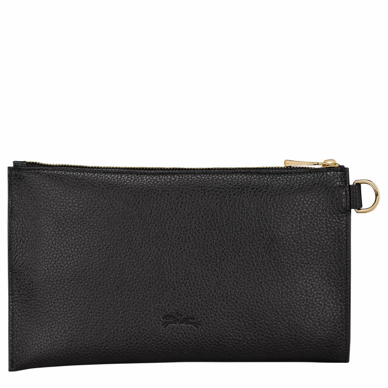 Longchamp Le FOULONNÉ Pouch - Leather Black | MTGS07358