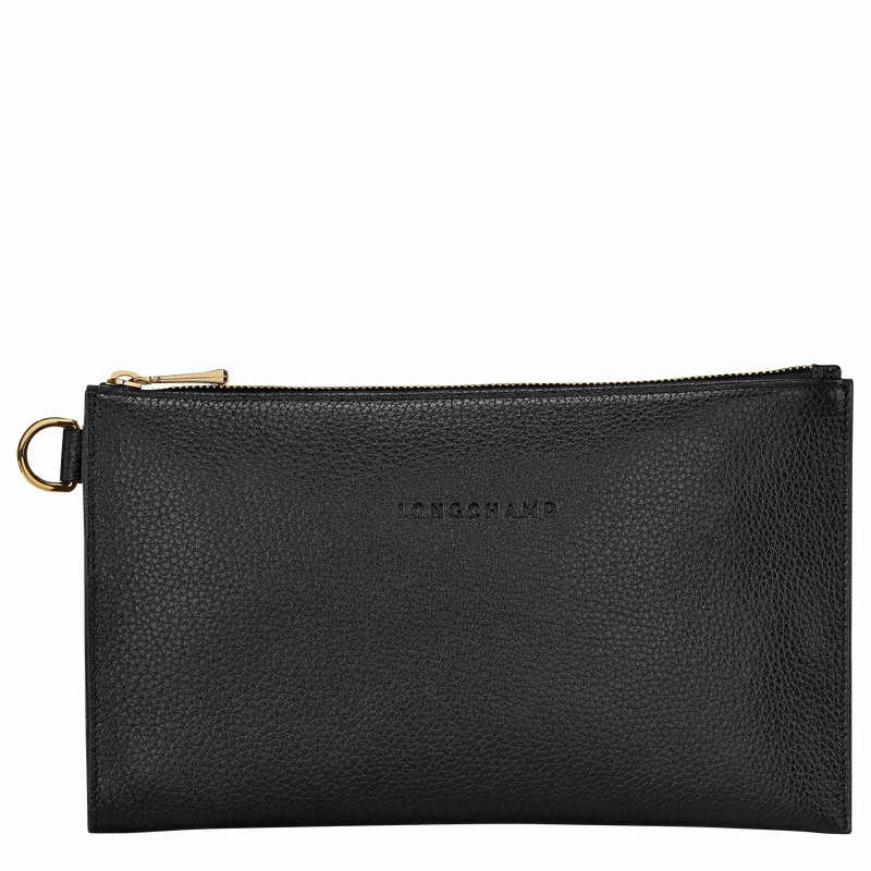 Longchamp Le FOULONNÉ Pouch - Leather Black | MTGS07358