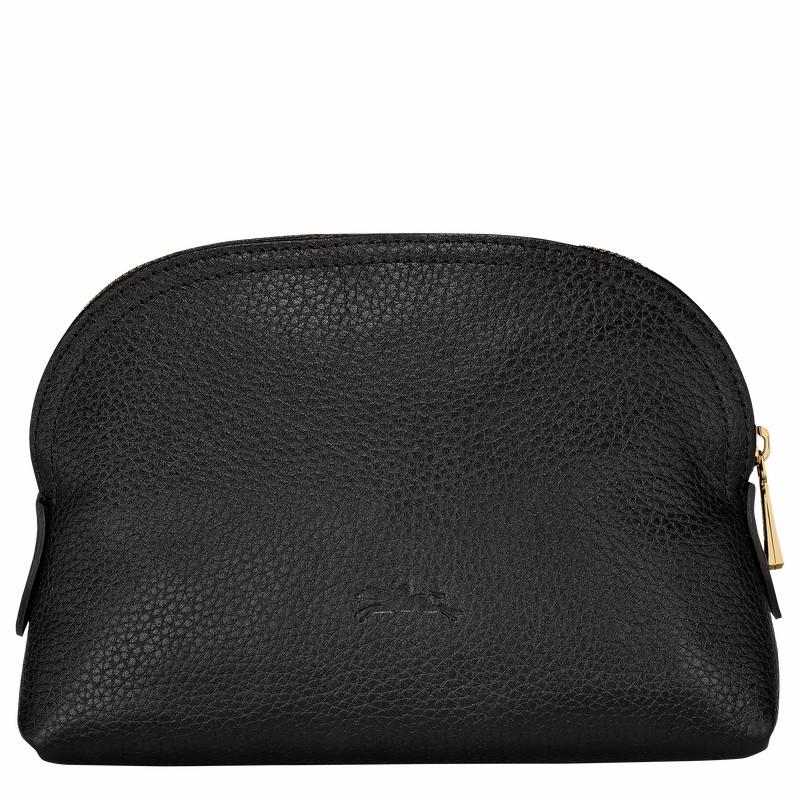 Longchamp Le FOULONNÉ Pouch - Leather Black | AJXV72493