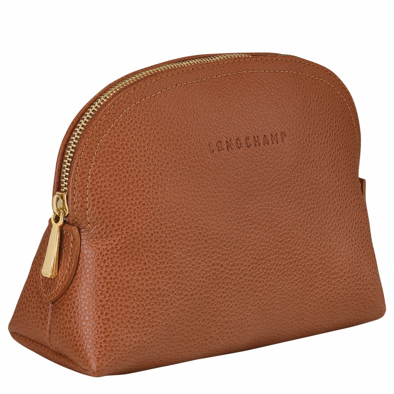 Longchamp Le FOULONNÉ Pouch - Leather Caramel | GVAJ52693