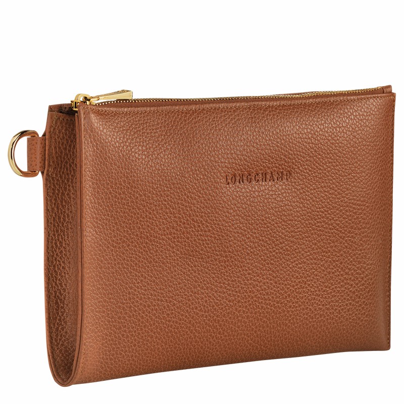 Longchamp Le FOULONNÉ Pouch - Leather Caramel | GPQC96537