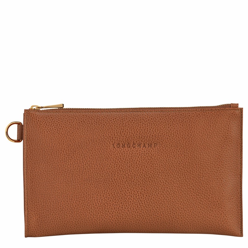 Longchamp Le FOULONNÉ Pouch - Leather Caramel | GPQC96537