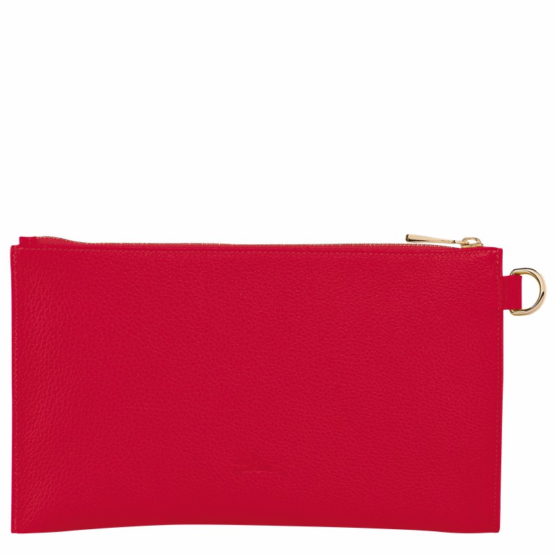 Longchamp Le FOULONNÉ Pouch - Leather Red | TSEI59610