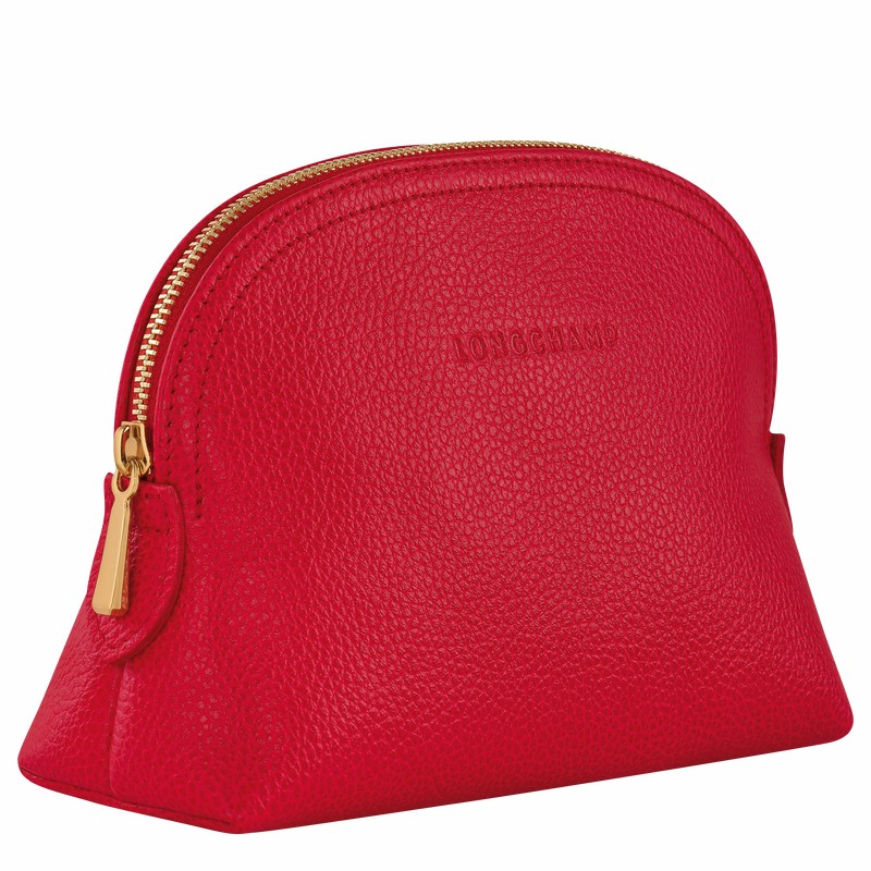 Longchamp Le FOULONNÉ Pouch - Leather Red | MNZQ08753