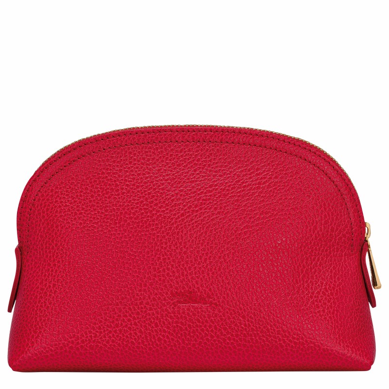 Longchamp Le FOULONNÉ Pouch - Leather Red | MNZQ08753