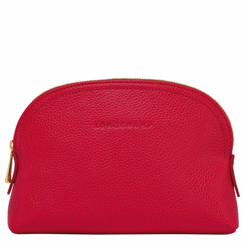 Longchamp Le FOULONNÉ Pouch - Leather Red | MNZQ08753