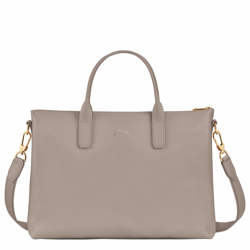 Longchamp Le FOULONNÉ S Briefcase - Leather Grey | VCMP95630