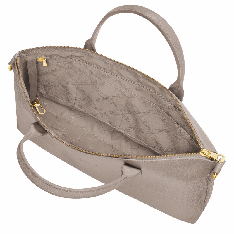 Longchamp Le FOULONNÉ S Briefcase - Leather Grey | VCMP95630