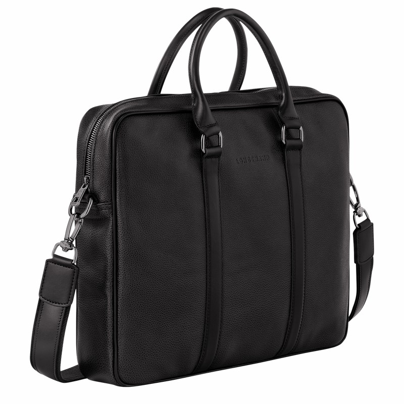 Longchamp Le FOULONNÉ S Briefcase - Leather Black | GVME94230