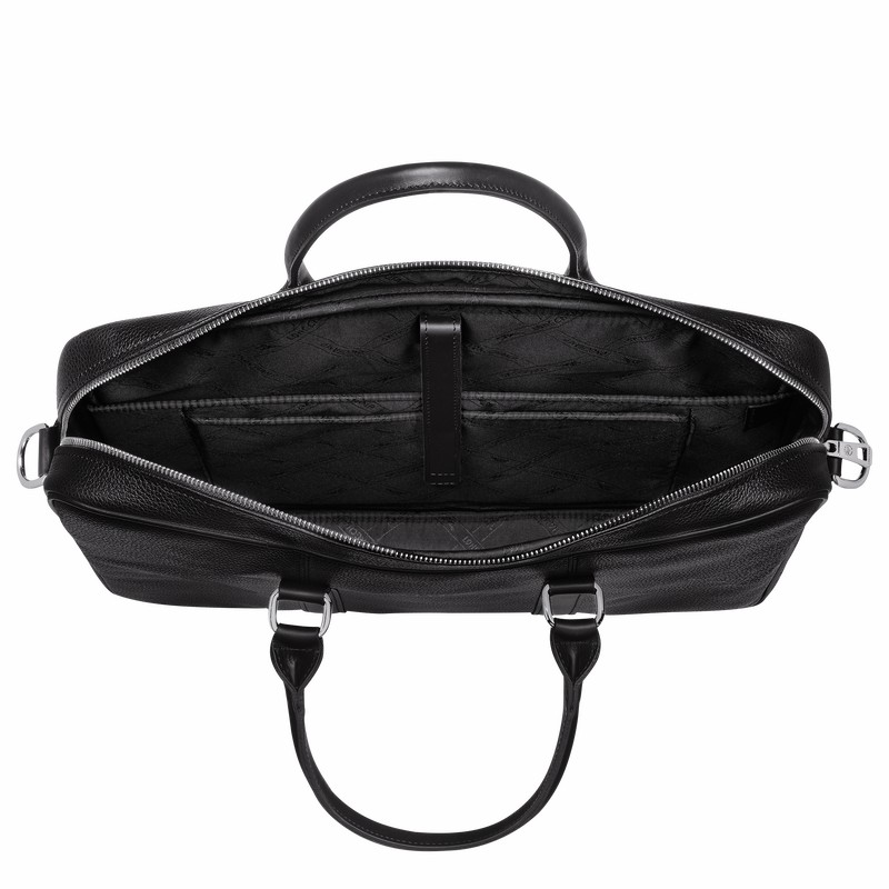 Longchamp Le FOULONNÉ S Briefcase - Leather Black | GVME94230