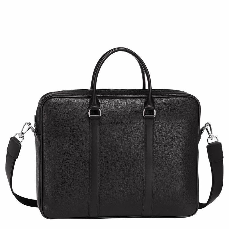 Longchamp Le FOULONNÉ S Briefcase - Leather Black | GVME94230