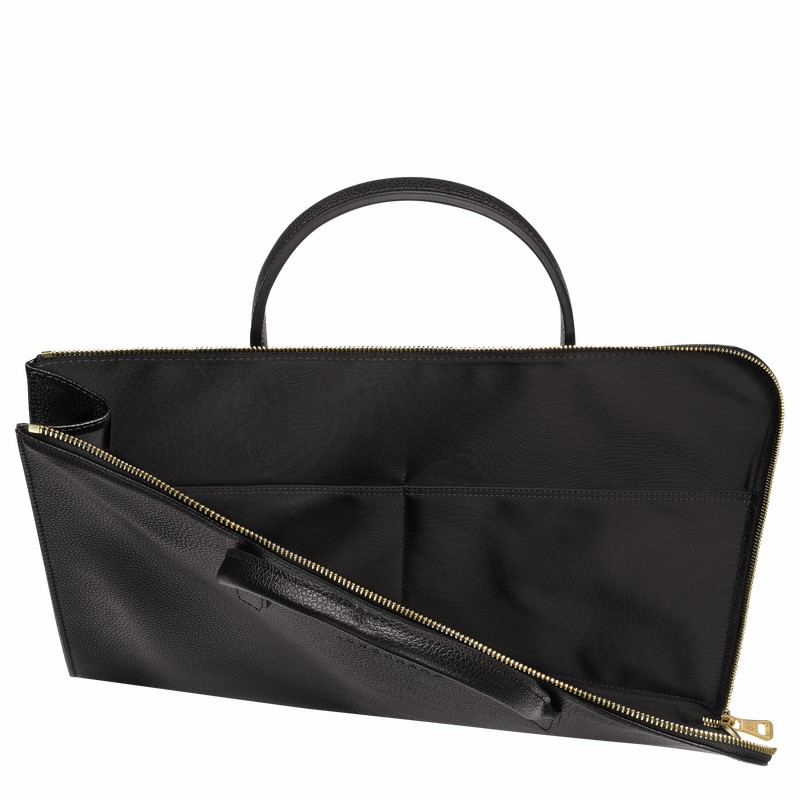 Longchamp Le FOULONNÉ S Briefcase - Leather Black | QHGO03459