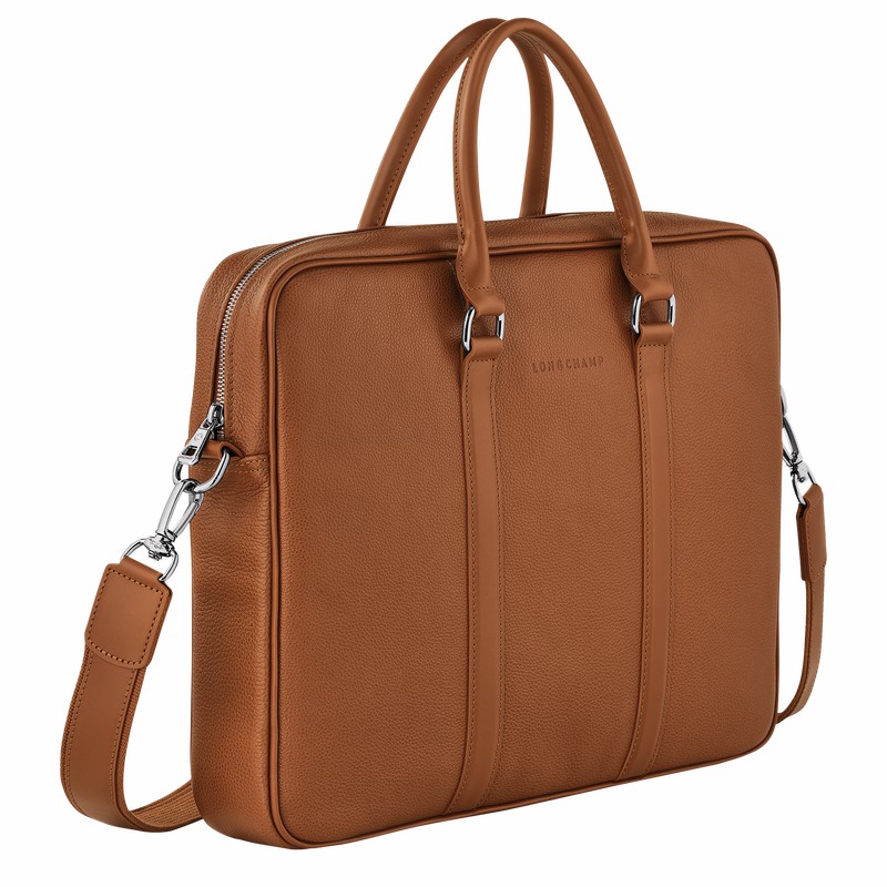 Longchamp Le FOULONNÉ S Briefcase - Leather Caramel | URPD24650