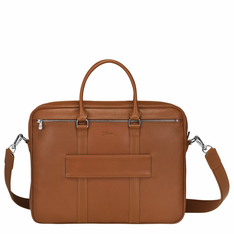 Longchamp Le FOULONNÉ S Briefcase - Leather Caramel | URPD24650