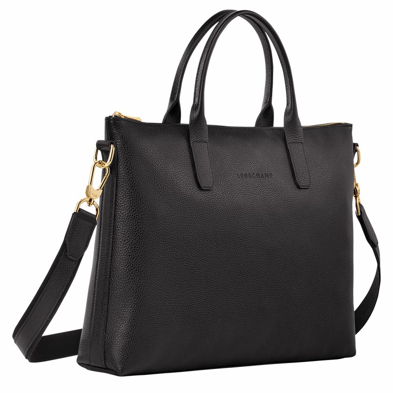 Longchamp Le FOULONNÉ S Briefcase - Leather Black | YZCH71369