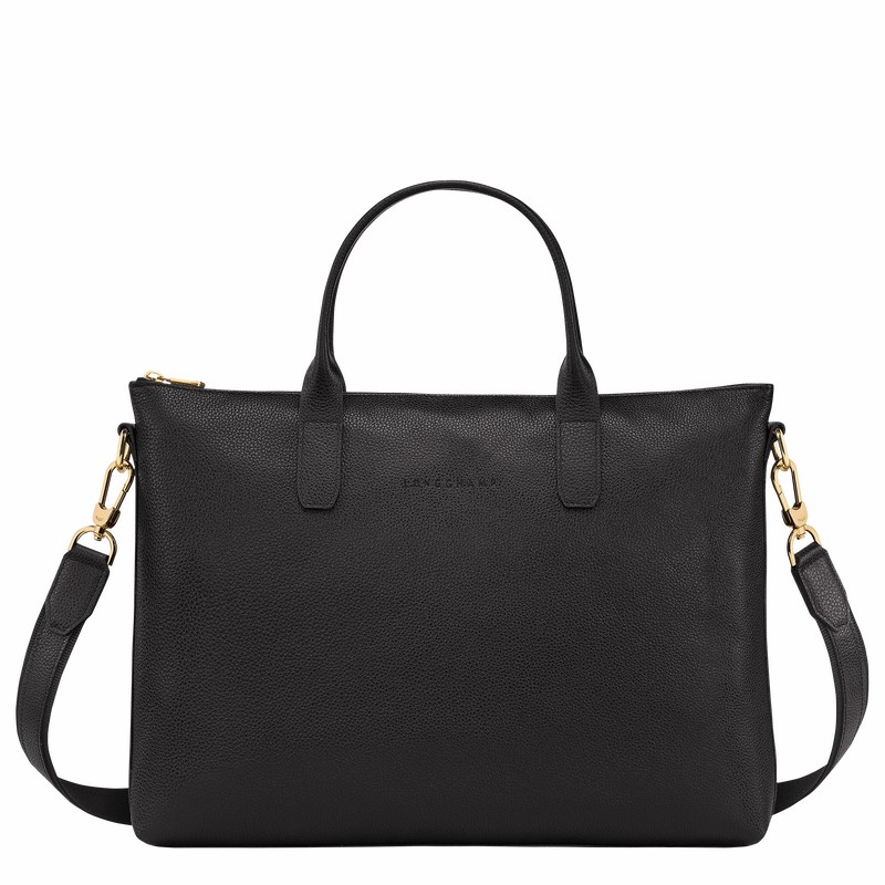 Longchamp Le FOULONNÉ S Briefcase - Leather Black | YZCH71369