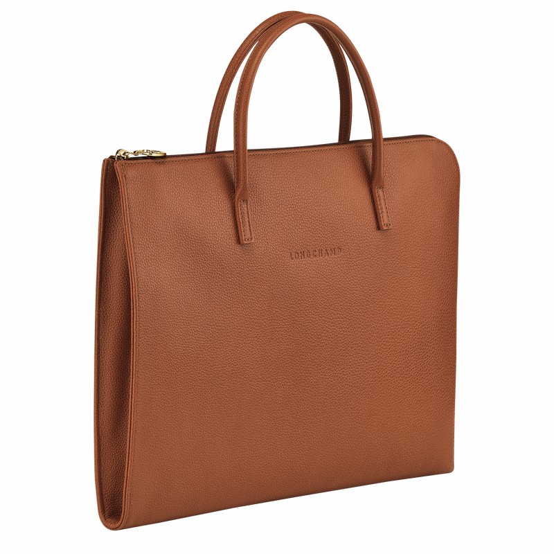 Longchamp Le FOULONNÉ S Briefcase - Leather Caramel | BHDY63501