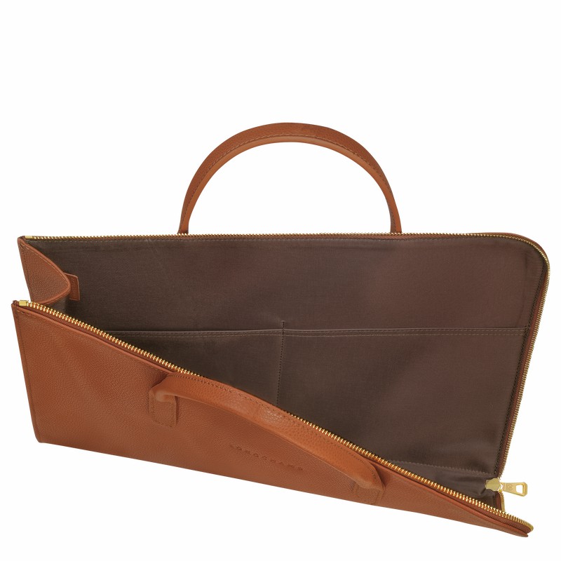 Longchamp Le FOULONNÉ S Briefcase - Leather Caramel | BHDY63501