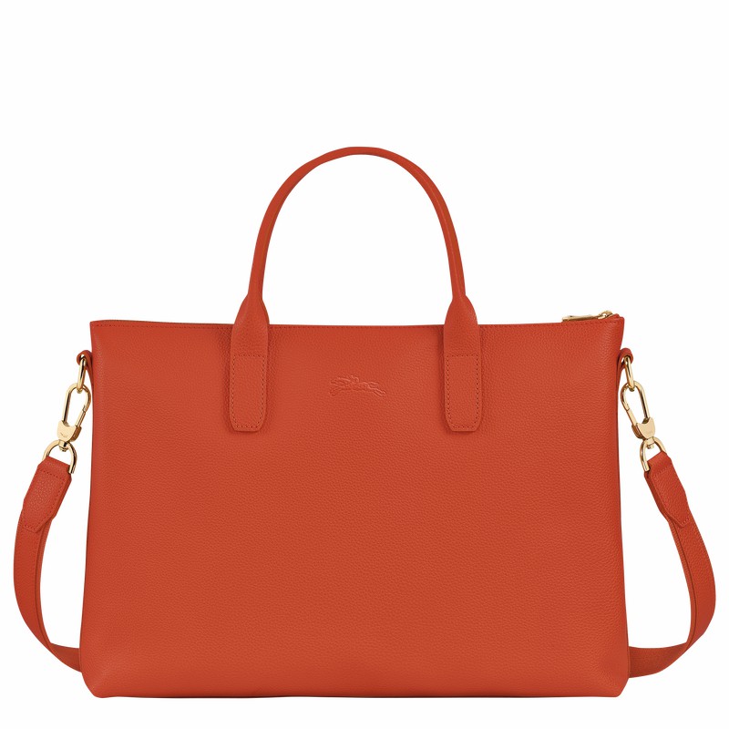 Longchamp Le FOULONNÉ S Briefcase - Leather Orange | HNXI53740