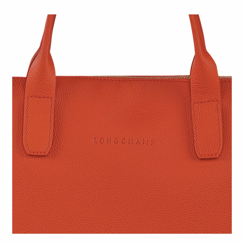 Longchamp Le FOULONNÉ S Briefcase - Leather Orange | HNXI53740