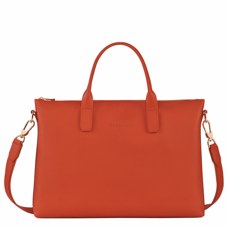 Longchamp Le FOULONNÉ S Briefcase - Leather Orange | HNXI53740