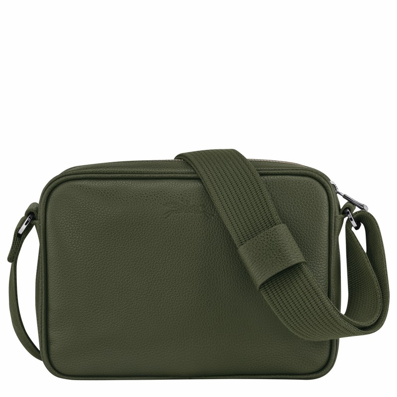 Longchamp Le FOULONNÉ S Camera bag - Leather Khaki | JQUT70512