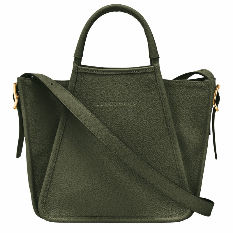 Longchamp Le FOULONNÉ S Handbag - Leather Khaki | NXAW49718