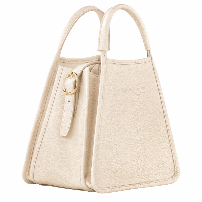 Longchamp Le FOULONNÉ S Handbag - Leather White | KPYN81530