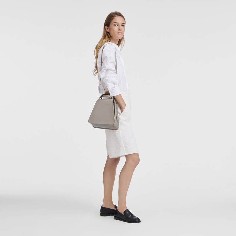 Longchamp Le FOULONNÉ S Handbag - Leather Grey | NDAL08461