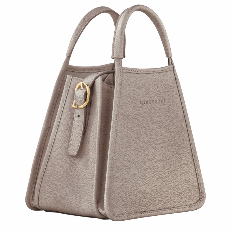 Longchamp Le FOULONNÉ S Handbag - Leather Grey | NDAL08461