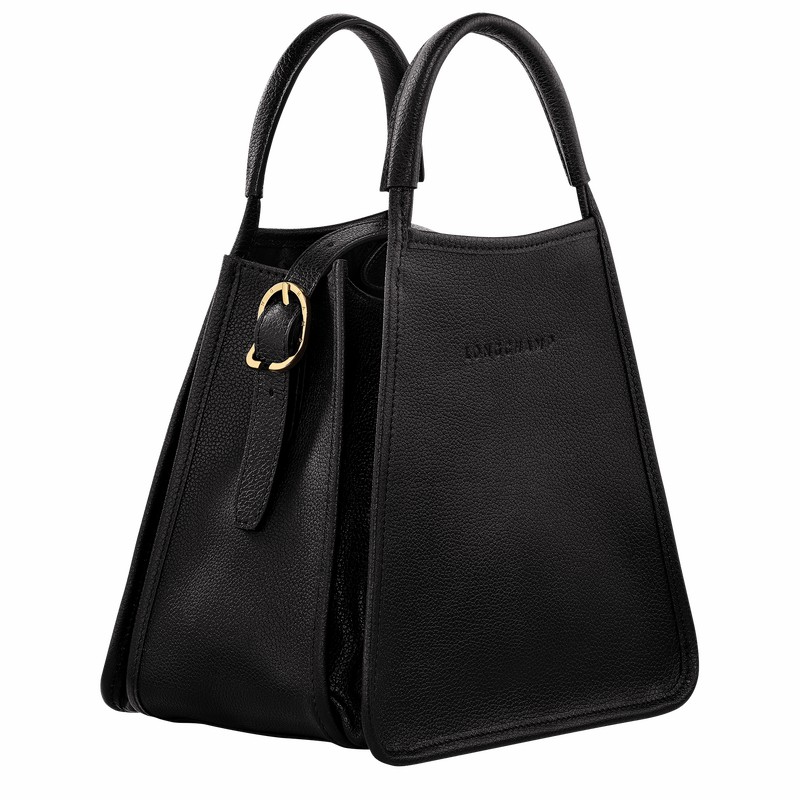 Longchamp Le FOULONNÉ S Handbag - Leather Black | NEAM56409