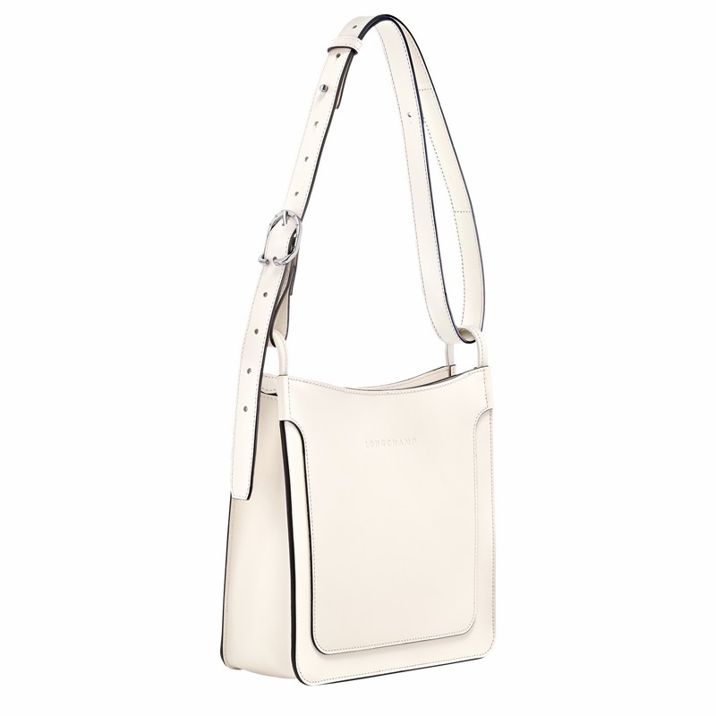 Longchamp Le FOULONNÉ S Hobo bag - Leather White | UDOX73504