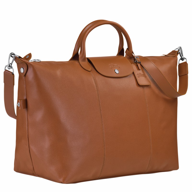 Longchamp Le FOULONNÉ S Travel bag - Leather Caramel | MGBI84390